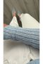 Baby blue lace trimmed fine knit blouse - 4