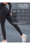Women's Black High Waist Gathering Casual Summer Sports Leggings - 7