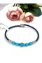 Healing Natural Stone Men's Bracelet - Black Rubberized Turquoise Natural Stone Men's Bracelet Mdl 2 - 4