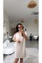 Beige V-Neck Basic Modal Dress - 5