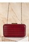Burgundy Color Matte Leather Crocodile Patterned Women's Evening Dress Bag Wedding Engagement Graduation - 7