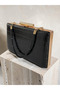 Black Color Matte Crocodile Patterned Chain Strap Women's Evening Dress Bag Wedding Engagement Graduation - 4