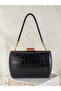 Black Color Matte Crocodile Patterned Chain Strap Women's Evening Dress Bag Wedding Engagement Graduation - 3