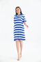 10028 Women's Polo Collar Striped Knitwear Dress - 4