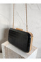 Black Color Matte Crocodile Patterned Chain Strap Women's Evening Dress Bag Wedding Engagement Graduation - 4
