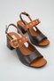 Women's Stylish Brown Sandals with Side Buckle Detail and 6 cm Thick Heel