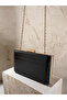 Black Color Matte Crocodile Patterned Chain Strap Women's Evening Dress Bag Wedding Engagement Graduation - 8