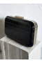 Black Color Matte Crocodile Patterned Chain Strap Women's Evening Dress Bag Wedding Engagement Graduation - 3