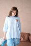 10729 Women's Crew Neck Embroidery Detail Oversize Trko Sweater