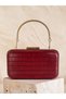 Burgundy Color Matte Leather Crocodile Patterned Women's Evening Dress Bag Wedding Engagement Graduation - 3