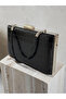 Black Color Matte Crocodile Patterned Chain Strap Women's Evening Dress Bag Wedding Engagement Graduation - 4