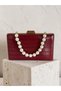 Burgundy Color Matte Leather Crocodile Patterned Women's Evening Dress Bag Wedding Engagement Graduation - 8