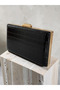 Black Color Matte Crocodile Patterned Chain Strap Women's Evening Dress Bag Wedding Engagement Graduation - 2
