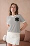 10151 Women's Crew Neck Appliqued Striped Knit Sweater - 4