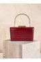 Burgundy Color Matte Leather Crocodile Patterned Women's Evening Dress Bag Wedding Engagement Graduation - 4