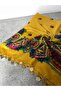 Mardin Yazması Mustard Yellow Sequined Hijab with Floral Pattern on the Ground - 2