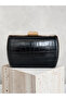 Black Color Matte Crocodile Patterned Chain Strap Women's Evening Dress Bag Wedding Engagement Graduation - 2