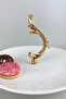 Kuğ Luxe Porcelain Serving Plate with Stand, Gold Detail & Presentation Serving Plate - 2