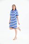 10028 Women's Polo Collar Striped Knitwear Dress - 2