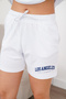 Women's White Summer Shorts Set Printed Casual Sports Combination - 4
