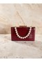 Burgundy Color Matte Leather Crocodile Patterned Women's Evening Dress Bag Wedding Engagement Graduation - 7