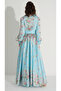 Waterway Patterned Satin Dress Blue - 7