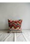 Luxury Jacquard Woven Throw Pillow - Filled, Special Design, Colorful Zigzag Patterned Decorative Living Room Pillow - 4