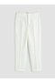 White High Waist Slim Fit Women's Gabardine Trousers - 4