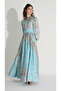 Waterway Patterned Satin Dress Blue - 6