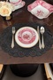 Leather Hole Punch Oval American Service. Peony Model. Black (1 Piece) 50X35 cm - 6
