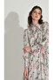 Flower Pattern Satin Dress Mint - 2