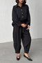Women's Black Stone Detailed Shirt and Shalwar Trousers Double Premium Set - 4