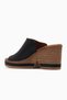 Women's Leather Wedge Heel Daily Slippers 26Y D26Yt-6115 Black - 3