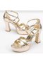 Women's High-Heeled Evening Dress Wedding Dress Platform Cross-Strap Shoes - 2