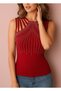 New Season Women's Stylish Stoned Event Viscose Blouse with Ribbon Detail on the Shoulders - 2