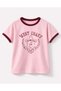 Burgundy-Powder Double Color Girls' 100% Cotton T-Shirt (2-9 Years)