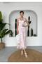 Women's Pink Chest Cupped Ruffle Strap Lined Chiffon Dress - 8