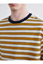 Esvab • Modern & Distinctive Zero Roba Collar Striped Combed Cotton Men's T-Shirt - 3