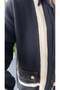 Beige Striped Premium Cardigan with Denim Detail - 4