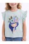 Flower Girl Blue Girls' Cotton Glitter Detailed Ruffle Sleeve T-Shirt (2-8 Years) - 3