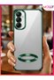 Lou Laser Transparent Silicone Case with Poison Green Lens Protector for Samsung Galaxy M14