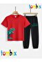Yandan Dinosaur Printed T-Shirt and Sweatpants (with Pockets) Children's Top and Bottom Set