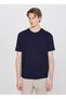 Crew Neck Navy Blue Men's T-Shirt W2610159410 Navy Blue T-Shirt - 2