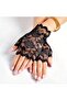 ®   Black Lace Fingerless Short Gloves - 2
