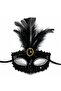 ®   Luxury Black Feathered Stone Prom Mask - 2