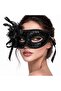 Black Venetian Party Mask – Floral Feathered Sequined - 2