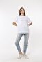 Horizon Embroidered White 100% Cotton Oversize Large Size T-shirt - 3