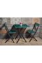 Ahşap Bistro Set Yeşil - 3
