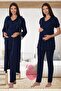 Pink Maternity Pajamas with Hidden Nursing Feature and Dressing Gown Effortt 8024 - 6