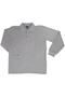 Unisex Combed Cotton Polo Collar Long Sleeve Gray T-Shirt Children/Adult